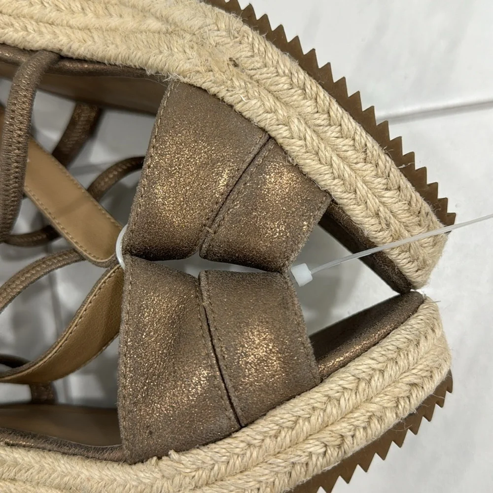NEW! Eileen Fisher Wanda Metallic Suede Espadrille - Size 8.5